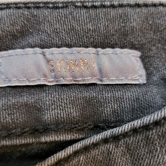 MELISSA MCCARTHY SEVEN 7 Womens 22W Black Skinny Jeans Distressed Fleece Accents - Picture 4 of 11